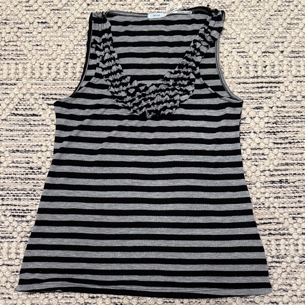 Kimchi Blue Black and Gray Striped Tank Top